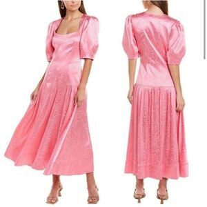 Jonathan Simkhai Rumi Moire Jacquard Square-Neck Dress